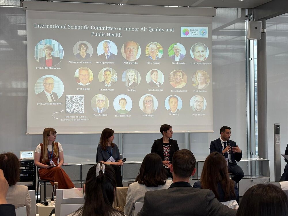 Podiumsdiskussion und Vorstellung des interdisziplinären Wissenschafts-Komitees des Geneva Health Forum-Projekts für eine WHA-Resolution für gesunde Raumluftqualität.